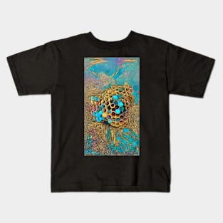 Turquoise Gem and Gold Wasp Nest Kids T-Shirt